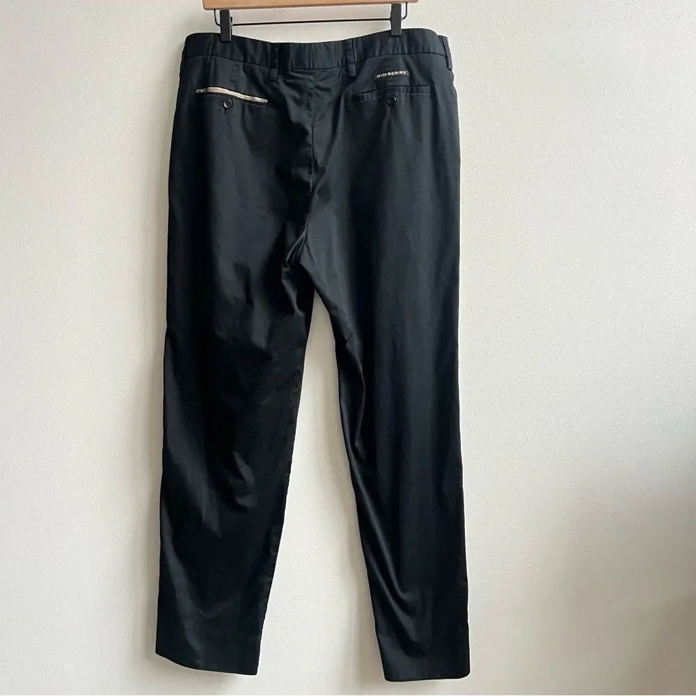 Burberry Golf Mens Black Classic Plaid pocket insert Pants Size 38
